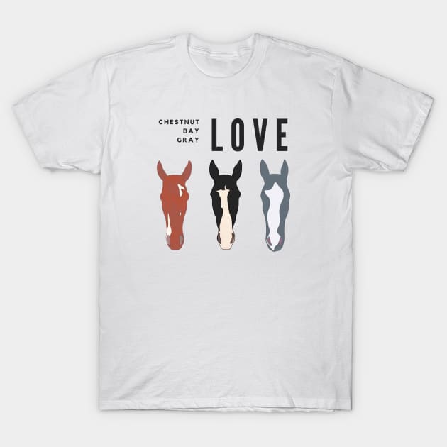 Horse Trio Love T-Shirt by eeliseart